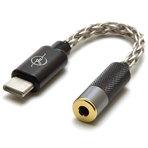 USB 타입 C to 3.5mm 밸런스 휴대용 하이파이 헤드폰 어댑터 6N 단결정 실버 Aux 오디오 동글 케이블 케이블 to 3.5mm 잭 어댑터 안드로이드/ 윈도우/ MacOSX 시스템 스마트폰 노트북