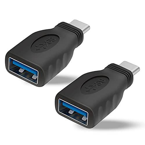 MUROSE USB C, USB C to USB Adapter（2-Pack）, USB-C to USB 3.0 어댑터, USB 어댑터, 썬더볼트 3 to USB Female 어댑터 OTG (화이트) (블랙)