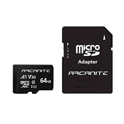 ARCANITE 64GB 마이크로 SDXC 메모리 카드 어댑터포함 - UHS-I U3, A1, V30, 4K, C10, 마이크로 SD - AKV30A164
