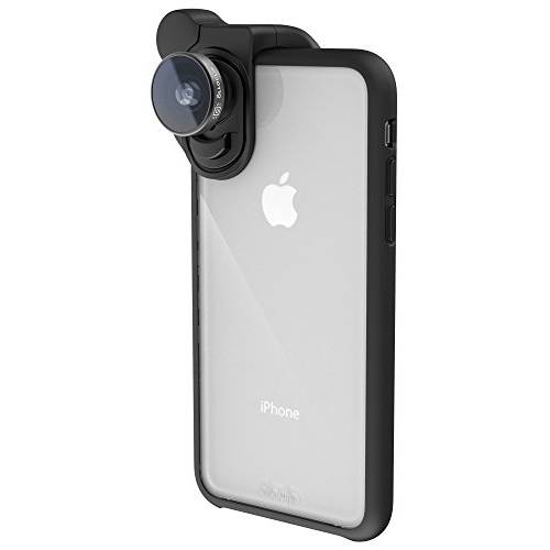 olloclip - 슬림 케이스 아이폰 X, 호환가능한 HD 카메라 렌즈 and Objectives 스마트폰, 범퍼  충격방지&  드롭 흡수 모서리, 하이 프로텍트, 클립 Excluded  투명/ Blac
