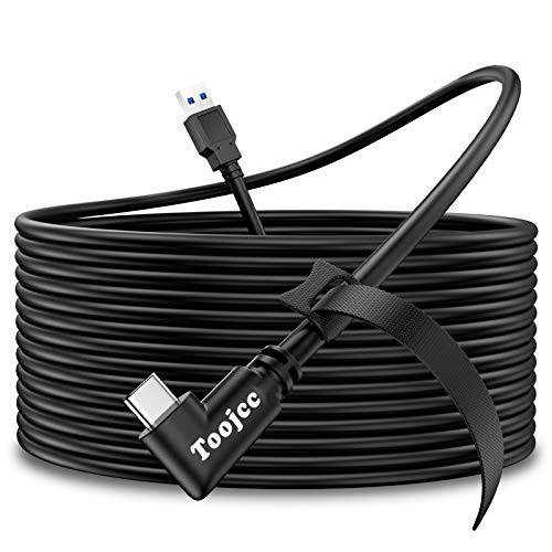 Toojcc 오큘러스 링크 케이블 호환가능한 오큘러스 퀘스트 2-16 ft,  고속 데이터 전송 USB 3.0 타입 A to C 링크 케이블 오큘러스 퀘스트 VR 헤드셋 and 게이밍 PC& 고속 Charging.(5M/ 16FT)