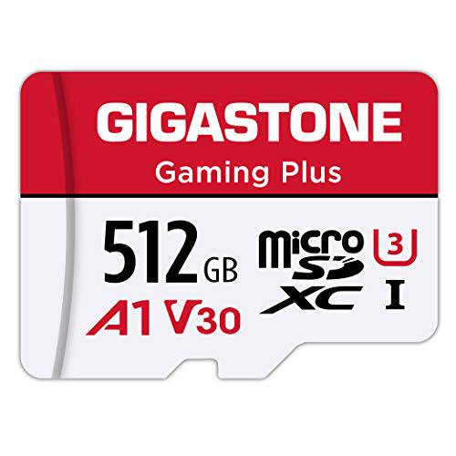 Gigastone 512GB 마이크로 SD 카드, 게이밍 플러스, Nintendo-Switch 호환가능한, 100MB/ S, 4K 비디오 레코딩 카메라, MicroSDXC UHS-I, A1 Run 어플, Class 10