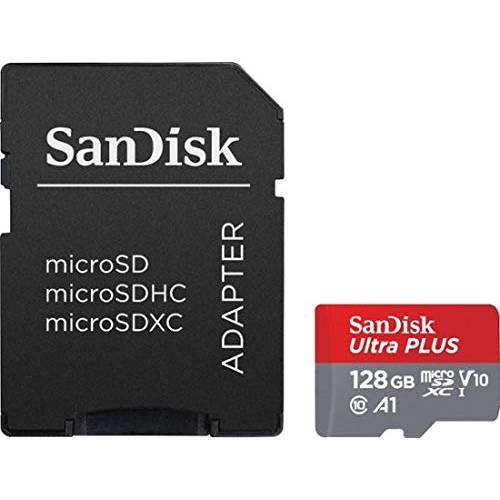 SanDisk - 울트라 플러스 128GB microSDXC UHS-I 메모리 카드 - 130MB/ S, C10, U1, 풀 HD, A1, 마이크로 SD 카드 - SDSQUA4-128G-GN6MA