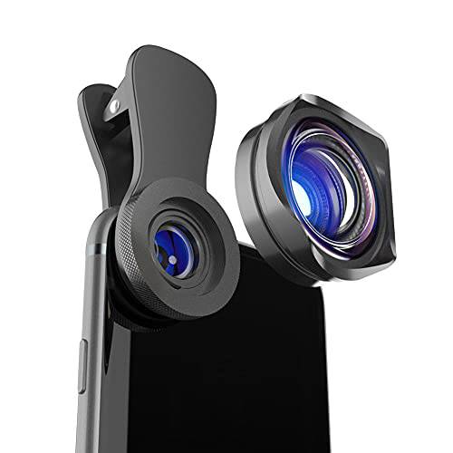 폰 카메라 렌즈, 120° 와이드 앵글 렌즈& 15X 매크로 렌즈 클립 호환가능한 아이폰 12/ 12 프로/ 12 프로 맥스, 아이폰 11/ 11 프로, 아이폰 X/ Xs, 삼성, LG, 구글 픽셀, etc.