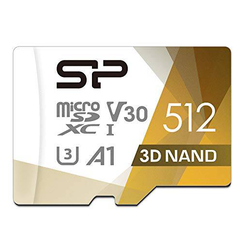 실리콘 파워 512GB 마이크로 SD 카드 U3 Nintendo-Switch 호환가능한, SDXC microsdxc 고속 마이크로SD 메모리 카드 어댑터포함