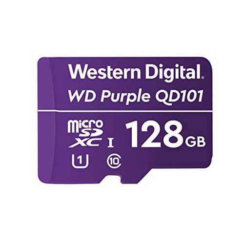 Western 디지털 SC QD101 마이크로 SD 카드 128GB WD 퍼플 감시 카메라 WDD0128G1P0C