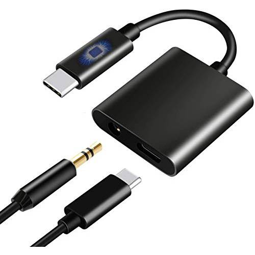 USB C to 3.5mm 오디오 어댑터, Mxcudu 2 in 1 USB C to 3.5mm Female 스테레오 이어폰 동글 and 충전 어댑터 호환가능한 구글 픽셀 4/ 4 XL/ 3/ 3 XL, 삼성 갤럭시 노트 20/ 20Ultra/ 10/ 10+/ S20+