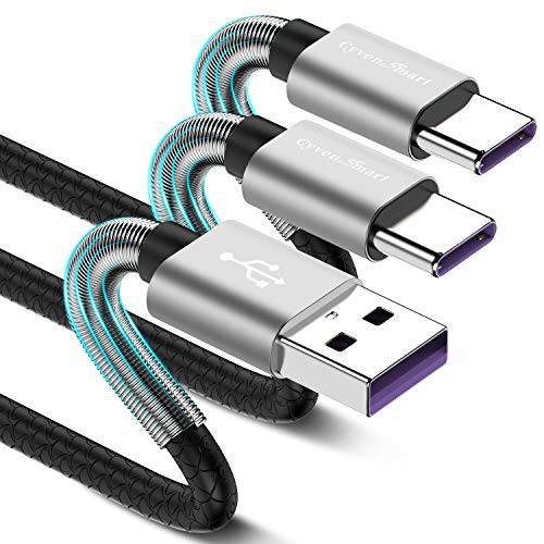 USB 타입 C 케이블 10ft, [2 팩] CyvenSmart USB A 2.0 to USB-C 고속충전기 엑스트라 롱 듀러블 TPE 케이블 호환가능한 삼성 갤럭시 A10/ A20/ A51/ S10/ S9/ S8 플러스/ 노트 9/ 8, LG V50 V40 G8 G7 THINQ, Moto Z