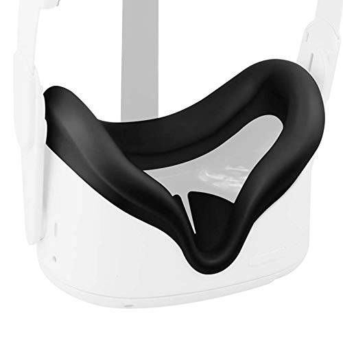 VR 페이스 커버 오큘러스 퀘스트 2, 땀방지 실리콘 페이스 패드 마스크&  페이스 쿠션 오큘러스 퀘스트 2 VR Headset-Black