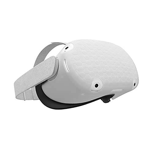 VR 쉘 전면 페이스 보호, 실리콘 전면 커버 오큘러스 퀘스트 2 VR 헤드셋, 세척가능 Anti-Scratch Anti-Dust Anti-Shock (그레이)