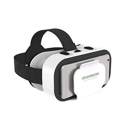 VR 헤드셋 핸드폰, 범용 조절가능 경량 VR 글라스 Without 헤드폰 휴대용 게임&  영화, 호환가능한 4.7-6.2 인치 아이폰 or 안드로이드, 화이트