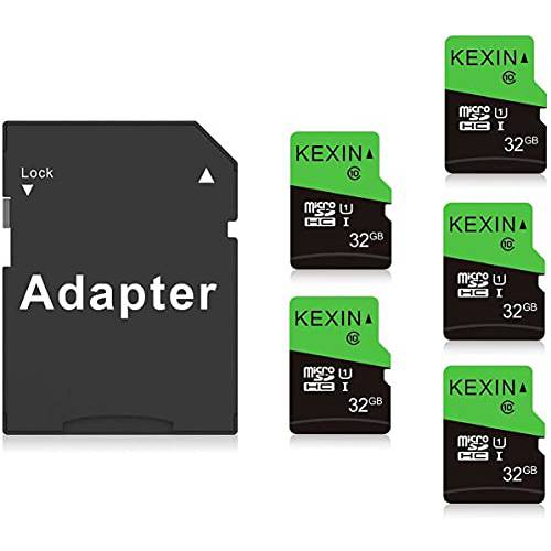 KEXIN 마이크로 SD 카드 32GB 5 팩 마이크로 SD 카드 Class 10 울트라 MicroSDXC UHS-I 메모리 카드 32GB 고속 카드, C10, U1, 32 GB