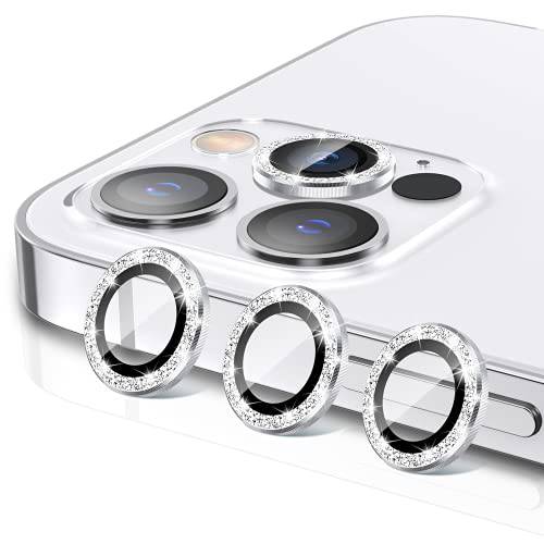 Goton 호환가능한 아이폰 13 프로, 프로 맥스 카메라 렌즈 보호, 글리터, 빤짝이 HD 강화유리 카메라 커버 화면보호필름, 액정보호필름 필름 아이폰 13 프로, 프로 맥스 6.7 6.1 인치 2021 (다이아몬드)