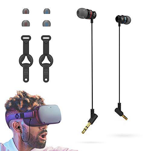 AMVR 소음 차단 이어폰, 이어버드 이어폰 커스텀 Made Only 오큘러스 퀘스트 1 VR 헤드셋,  3D 360 도 사운드 in-Ear 헤드폰,헤드셋 and 이어폰 실리콘 홀더 ( 1 쌍, 세트 )