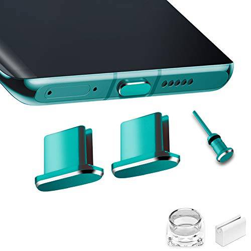 VIWIEU USB C 안티 먼지 플러그 다양한 컬러, 타입 C 포트 커버 듀얼 사용 3.5mm 이어폰 플러그, 먼지 캡 플러그 프로텍터 호환가능한 안드로이드 USB C 충전 포트