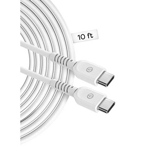 (10Ft) 엑스트라 롱 USB C to USB C 케이블, Galvanox Type-C 충전기 케이블 삼성 갤럭시 S10/ S20/ S21/ 플러스/ 울트라, 노트, 스위치 and 픽셀 모델 (지원 PD 고속충전) 화이트