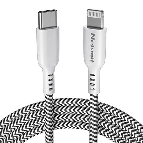 Nekmit USB-C to 라이트닝 충전 케이블 6.6FT MFI 인증된 동기화 케이블  아이폰 13 프로 맥스/ 아이폰 13 프로/ 아이폰 13/  아이폰 13 미니/ 아이패드 프로/ 에어팟 프로 and More, 지원 파워 Delivery