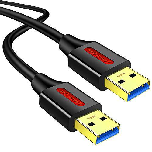 USB 3.0 A to A Male 케이블 3 ft, 슈퍼 스피드 USB to USB 케이블 타입 A Male to Male 케이블 USB 3.0 더블 End USB 케이블 하드 디스크, 카메라, 노트북 쿨러, DVD 플레이어 and More (3FT/ 1M)