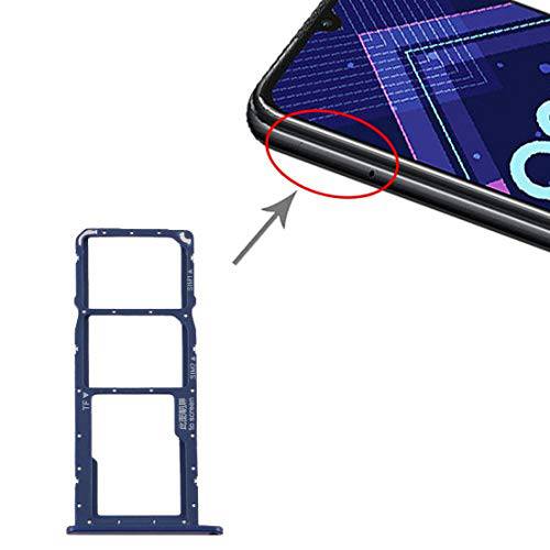 휴대용 폰 교체용 파츠 SIM 카드 트레이+ SIM 카드 트레이+  마이크로 SD 카드 트레이 화웨이 아너 8A 프로 플렉스 케이블 ( 컬러 : 블루)