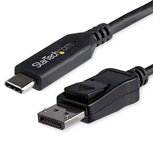 StarTech.com 3.3ft/ 1m USB C to DisplayPort,DP 1.4 케이블 - 8K/ 5K/ 4K USB Type-C to DP 1.4 Alt 모드 비디오 어댑터 컨버터, 변환기 - HBR3/ HDR/ DSC - 8K 60Hz DP 모니터 케이블 - USB-C/ 썬더볼트 3 (CDP2DP141MB)