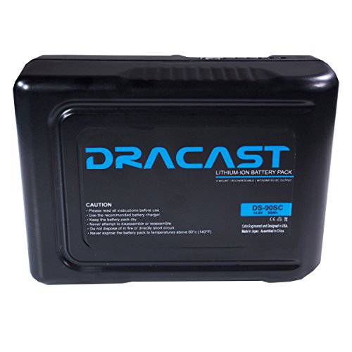 Dracast 90Wh 14.8V 컴팩트 Li-Ion V-Mount 배터리, 블랙 (BA-90SC)