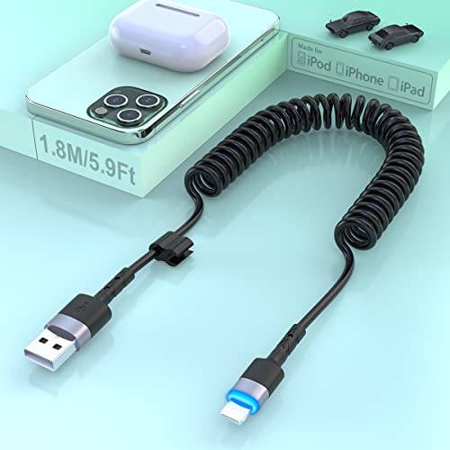 말린케이블 USB A to 라이트닝 케이블 말린케이블 아이폰 충전기 케이블 자동차 6FT [애플 MFi 인증된&  데이터 동기화], MFi 인증된 USB A to 라이트닝 케이블 데이터 전송 호환가능한 아이폰/ 패드 Product