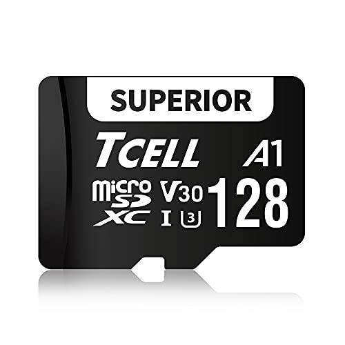 TCELL 우수한 128GB 마이크로 SD 카드 어댑터포함 - microSDXC A1 USH-I U3 V30 100MB/ s 풀 HD& 4K U HD 메모리 카드 폰, 안드로이드 휴대용 디바이스