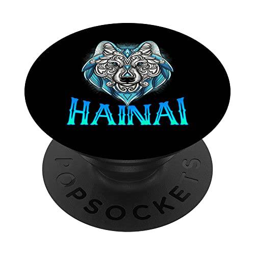 Hainai Wolf 스피릿 동물 Native 아메리칸 Hainai Heritage Re PopSockets 스왑가능 PopGrip