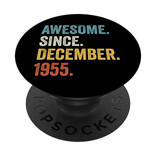 Awesome Since 12월 1955 66th 생일 PopSockets 스왑가능 PopGrip