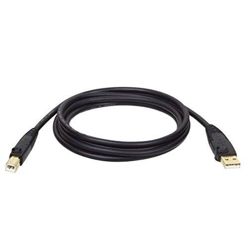 Tripp 라이트 USB 2.0 High-Speed 케이블, Type-A to Type-B (M/ M), 10-ft. (U022-010), 블랙
