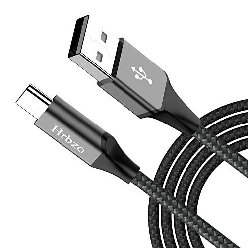 Hrbzo Type-C 충전기 케이블 나일론 Braided USB-A to USB-C 3A 충전기 케이블 1-Pack 3FT USB 충전 케이블 고속 데이터동기화 -(블랙)