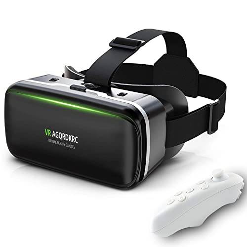 VR 헤드셋 VR VR 3D 글라스, 2K Anti-Blue 렌즈, 조절가능 학생&  피사체 거리 - 호환가능한 iOS and 안드로이드 (VR 글라스+ 컨트롤러)