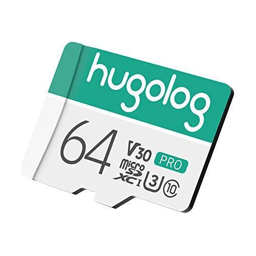 Hugolog 64GB 마이크로 SD 카드, 마이크로 SDXC UHS-I 메모리 카드  95MB/ S, 633X, U3, C10, 풀 HD 비디오 V30, A1, FAT32,  고속 플래시 TF 카드 P500 폰/ 태블릿, 태블릿PC/ PC/ 컴퓨터 어댑터포함