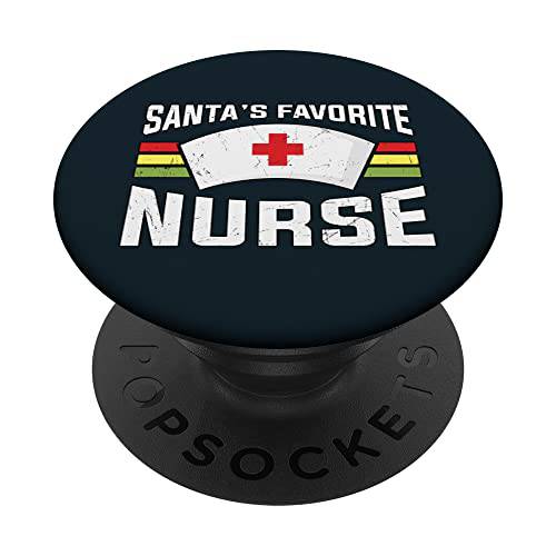 산타 Favorite 간호사 Practitioner 모유수유 크리스마스 파자마 PopSockets 스왑가능 PopGrip