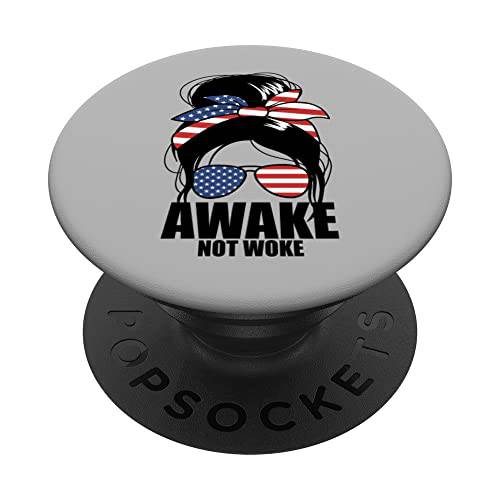 Awake Not Woke Messy Bun Women’s Awake Not Woke PopSockets 스왑가능 PopGrip