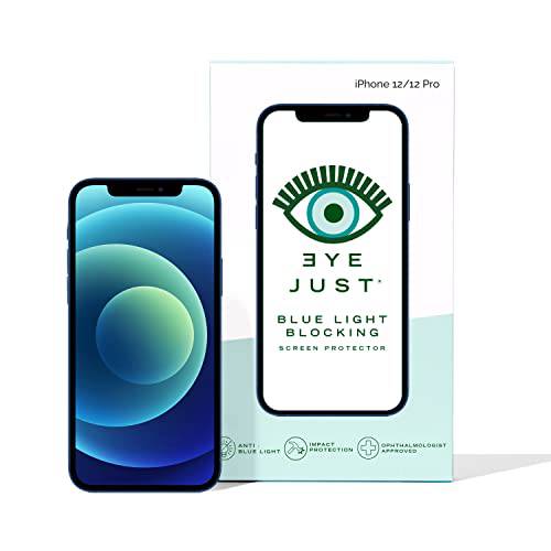 EyeJust 블루라이트 차단 화면보호필름, 액정보호필름, 호환가능한 아이폰 12/ 12 프로, Anti-UV 아이 프로텍트, 완화 아이 Strain, 프리미엄 풀 스크린 커버리지