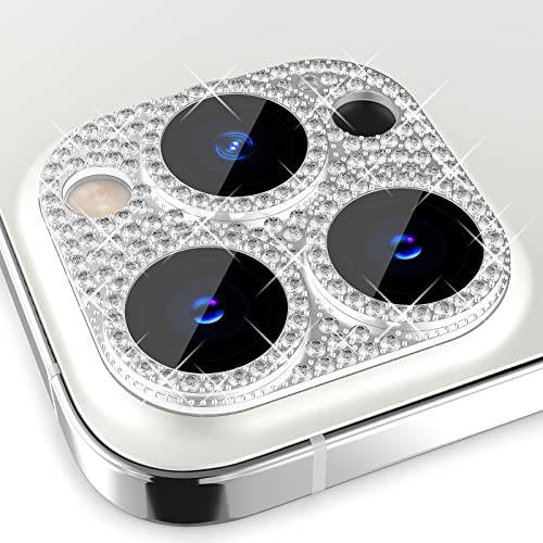 Beuxece Bling 3D 큐빅 다이아몬드 카메라 렌즈 케이스 커버 카메라 렌즈 화면보호필름, 액정보호필름  아이폰 13 프로 6.1 ＆ 아이폰 13 프로 맥스 6.7(2021), 케이스 친화적,  기포방지, Anti-Shatter, 스크레치