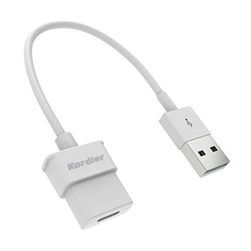 Kordier USB A to 라이트닝 Ultra-Fast 충전 케이블 애플 펜슬 (1st 세대) Built-in LED 충전 Status 인디케이터 애플 펜슬 악세사리 (12cm/ 5inch, 화이트)