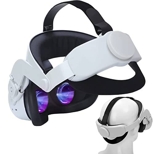 헤드 스트랩 메타/ 오큘러스 퀘스트 2, 헤드 쿠션 조절가능 편안한Able 보호 스트랩, 높이다 헤드 밸런스 and 감소 페이스 압력 개선된다 편안한 - VR 악세사리 (화이트)