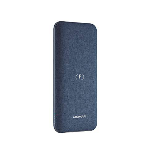 MOMAX 무선 휴대용 충전기, 10000mAh MFi 보조배터리, 파워뱅크 라이트닝 입력 20W PD QC 3.0 USB C 외장 배터리 팩 2 입력& 3 출력 폰 충전기 아이폰, 에어팟, 삼성, 안드로이드 (블루)