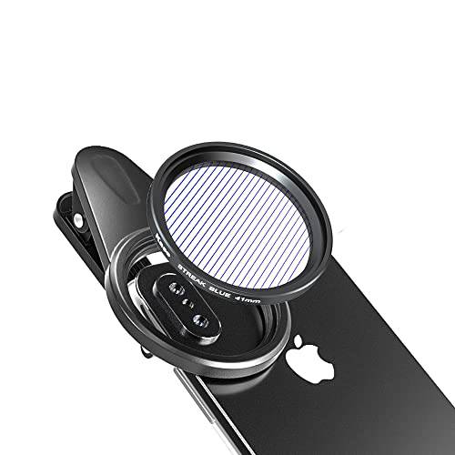 Kase 41mm 자석 블루 Streak 필터 아이폰, 셀 폰 카메라 렌즈 스페셜 효과 필터 아나모픽 클립 아이폰 13 12 11 8 7 XR X Xs, 삼성 샤오미 OnePlus