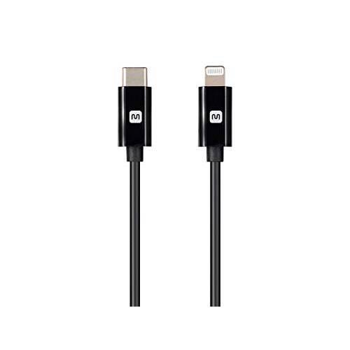 Monoprice USB C to 라이트닝 케이블 - 1.5 Feet - 블랙 (MFi 인증된) 고속충전, 호환가능한 애플 아이폰 13/  프로/ 프로 맥스/ 에어팟 프로 - 셀렉트 시리즈