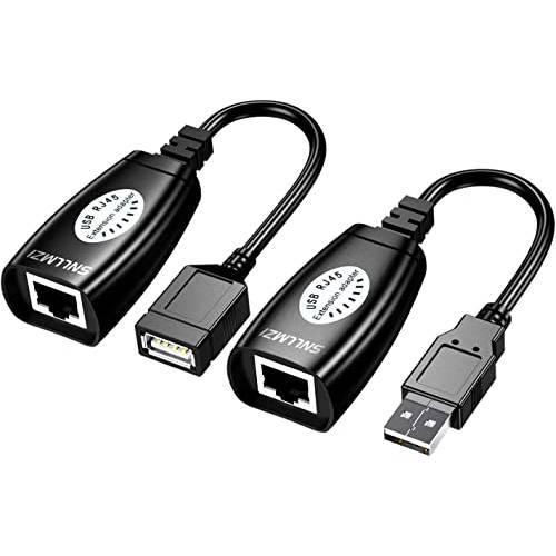 SNLLMZI USB to cat5 어댑터, USB Over RJ45 이더넷 Cat6/ 5/ 5e 연장 케이블 어댑터, USB 2.0 확장기 Over 고양이 확장기 케이블 어댑터