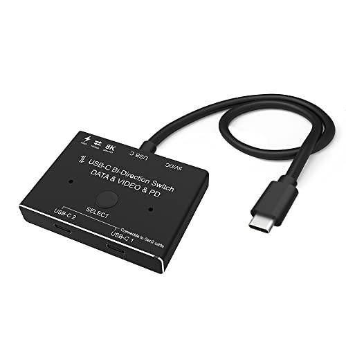 CHENLENIC USB-C 분배기 Type-C 8K 스위치 USB 3.1 C 세대 2 케이블 비디오 Bi-Direction 8K@60Hz 4K@120Hz 파워 Delivery 100w 10Gbps 데이터 전송 분배기 컨버터, 변환기 0.6m