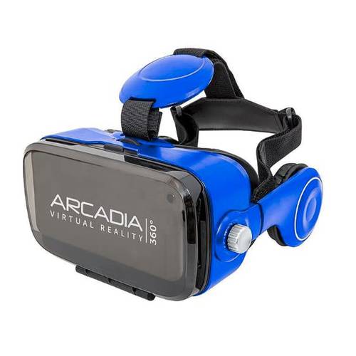 Arcadia VR 헤드셋, VR 고글 아이폰 and 안드로이드&  삼성 New 고글 영화 호환가능한 5-7 인치 소프트 편안 조절가능 거리 (블루)