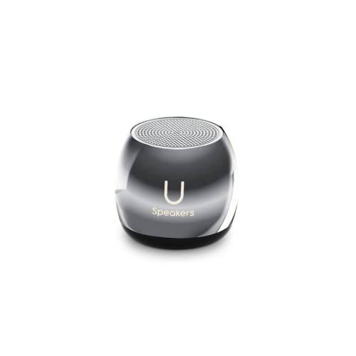 Fashionit U 마이크Ro 스피커 | Coin-Sized 휴대용 무선 블루투스 5.0 Built-in 마이크&  리모컨 셔터 | 작은 디바이스, 리치 사운드 | 미러 Hematite