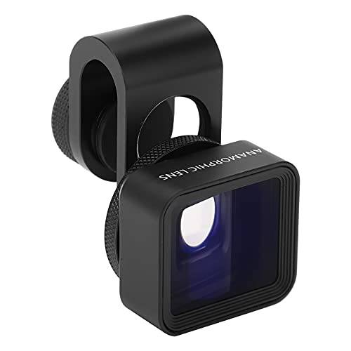 Zyyini 휴대용 아나모픽 렌즈, 1.33X 와이드 스크린 변형 Filmmaking 렌즈, 알루미늄 합금 광학 글래스 폰 무비 렌즈 SmartphonesiOS 패드, 기본