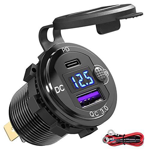 150w Cigarette Lighter Splitter, 20w Pd Usb-c Car Charger And 18w Quick  Charge 3.0 Port With Separate Switch & Led Voltmeter Cigarette Lighter  Adapter
