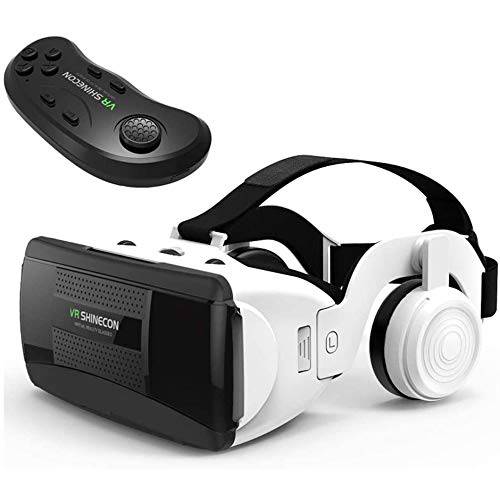 2022 VR 헤드셋 호환가능한 iOS/ 안드로이드 3D VR 글라스 리모컨 컨트롤러 헤드폰,헤드셋 조절가능 3D 글라스