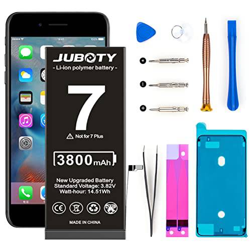 [3800mAh] 배터리 아이폰 7, JUBOTY Li-ion New 0 싸이클 하이 용량 배터리 교체용 A1660 A1778 A1779 프로페셔널 수리 공구세트